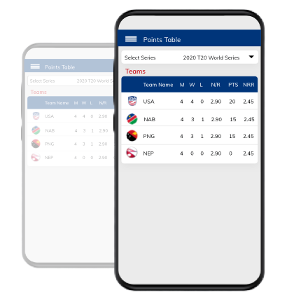 league management dashboard homepage